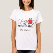 Funny Teacher Chaos-coördinator met naam T-shirt (Voorkant)