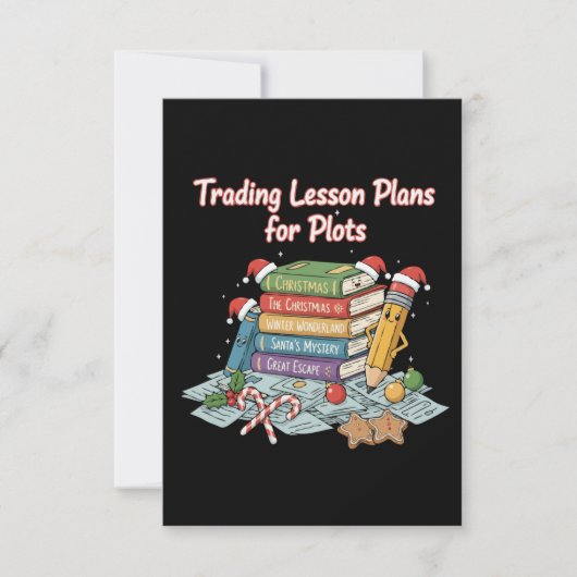 Funny Teacher Christmas Holiday | Trading Lesson  Bedankkaart (Voorkant)