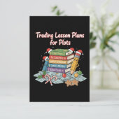 Funny Teacher Christmas Holiday | Trading Lesson  Bedankkaart (Staand voorkant)