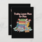 Funny Teacher Christmas Holiday | Trading Lesson  Bedankkaart (Voorkant / Achterkant)
