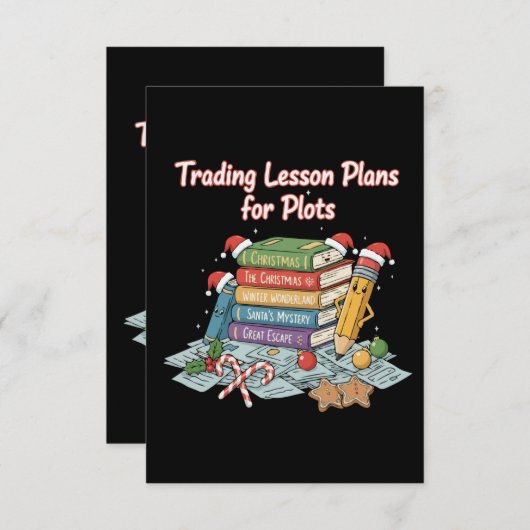 Funny Teacher Christmas Holiday | Trading Lesson  Bedankkaart (Voorkant / Achterkant)
