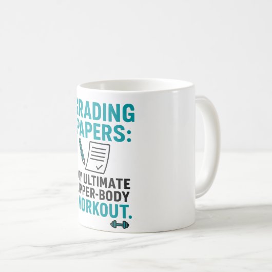 Funny Teacher Coffee Mug – "Grading Papers Koffiemok (Voorkant rechts)