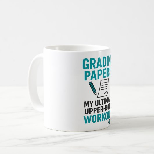 Funny Teacher Coffee Mug – "Grading Papers Koffiemok (Voorkant links)