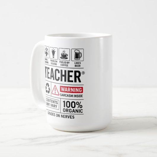 Funny Teacher Definition — Multi-Tasking Koffiemok (Voorkant links)