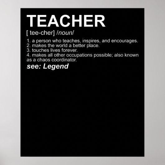 Funny Teacher Definition Poster (Voorkant)