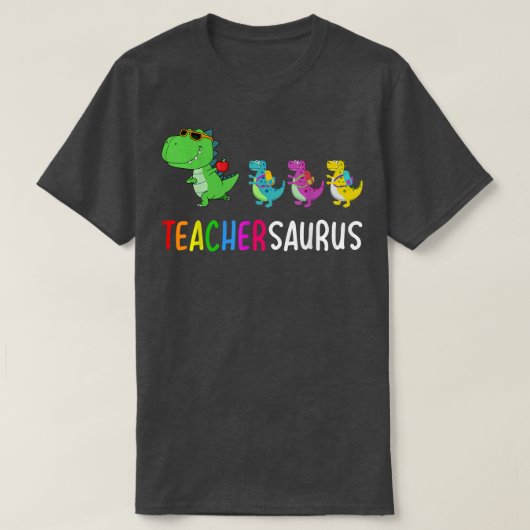 Funny Teacher Dinosaur Teachersaurus T Re Mannen W T-shirt (Design voorkant)
