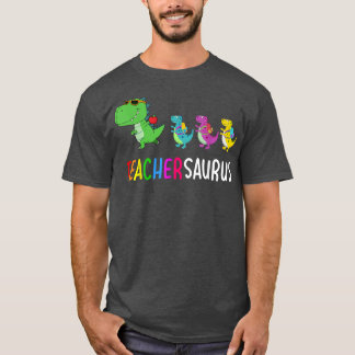 Funny Teacher Dinosaur Teachersaurus T Re Mannen W T-shirt