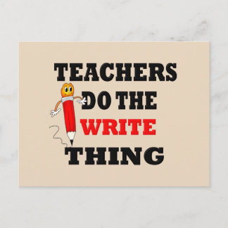 Funny Teacher doet het schrijven ding Briefkaart