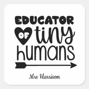 Funny Teacher gepersonaliseerd cadeau Vierkante Sticker