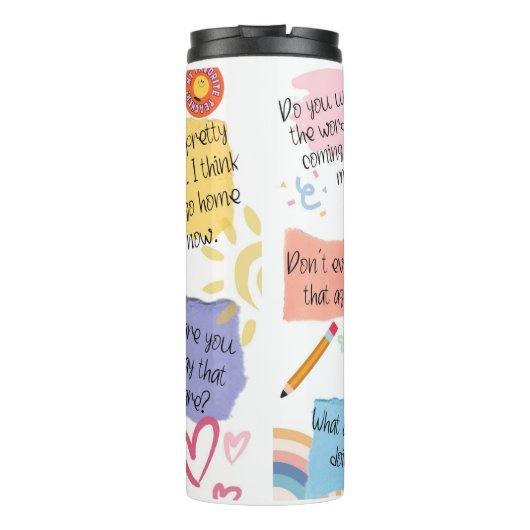 Funny Teacher Gezegden Thermosbeker (Achterkant)