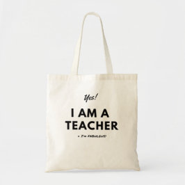 Funny Teacher Gift Black and White met Vette lette Tote Bag