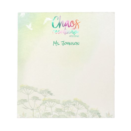 Funny Teacher Gift Chaos Coordinator, gepersonalis Notitieblok (Voorkant)