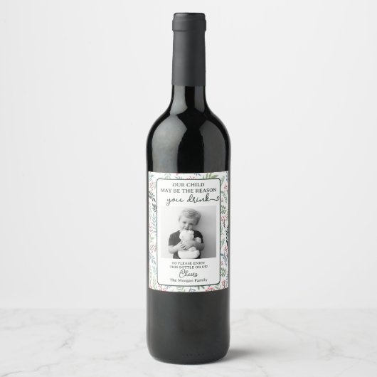 Funny Teacher Gift Wine Label - kerstcadeau Wijn Etiket (Voorkant)