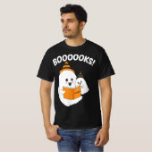 Funny Teacher Halloween Ghost booooooks boo read b T-shirt (Voorkant volledig)