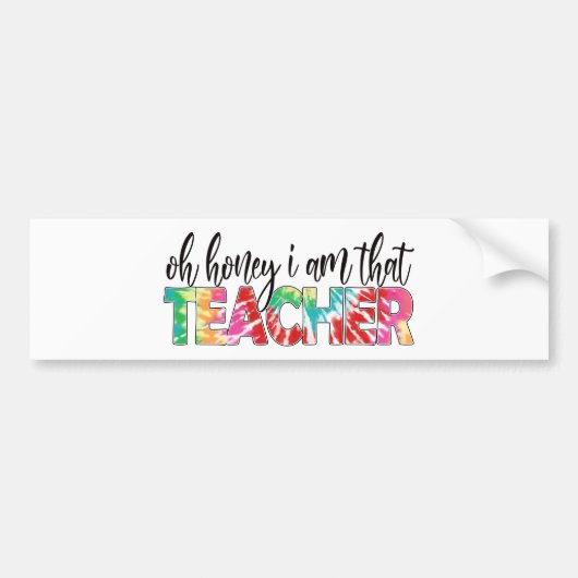 Funny Teacher ik ben die leraar Bumpersticker (Voorkant)