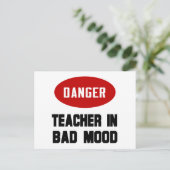 Funny Teacher in Bad Mood Briefkaart (Staand voorkant)