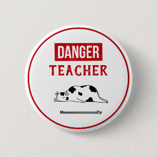 Funny Teacher in Bad Mood Button
