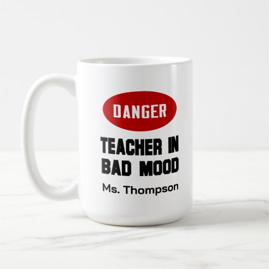 Funny Teacher in Bad Mood Koffiemok (Links)