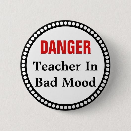 Funny Teacher in Bad Mood Ronde Button 5,7 Cm (Voorkant)