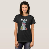Funny Teacher Library Read Book Club Piggie Elepha T-shirt (Voorkant volledig)