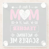 Funny Teacher Mam, leraar Mam Funny Glazen Onderzetter (Achterkant)