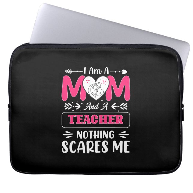 Funny Teacher Mam, leraar Mam Funny Laptop Sleeve (Voorkant)