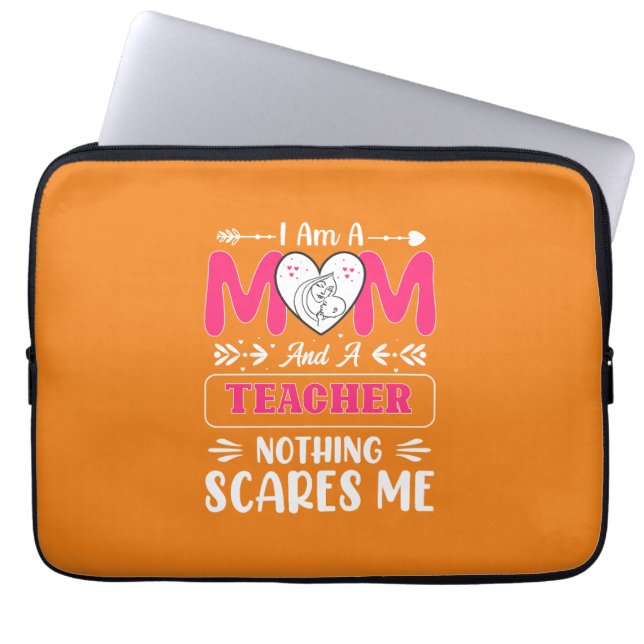 Funny Teacher Mam, leraar Mam Funny Laptop Sleeve (Voorkant)