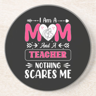 Funny Teacher Mam, leraar Mam Funny Zandsteen Onderzetter