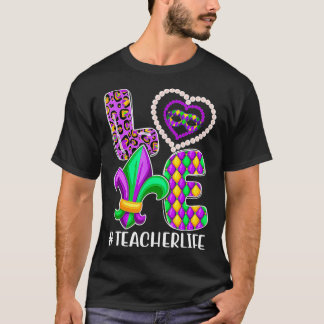 Funny Teacher Mardi Gras Family Matching Outfit2 T-shirt