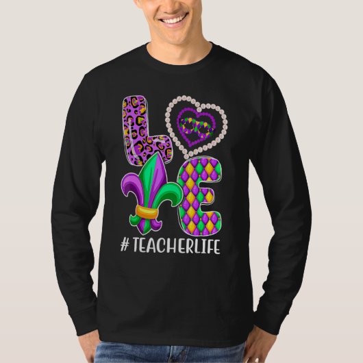 Funny Teacher Mardi Gras Family Matching Outfit_1 T-shirt (Voorkant)