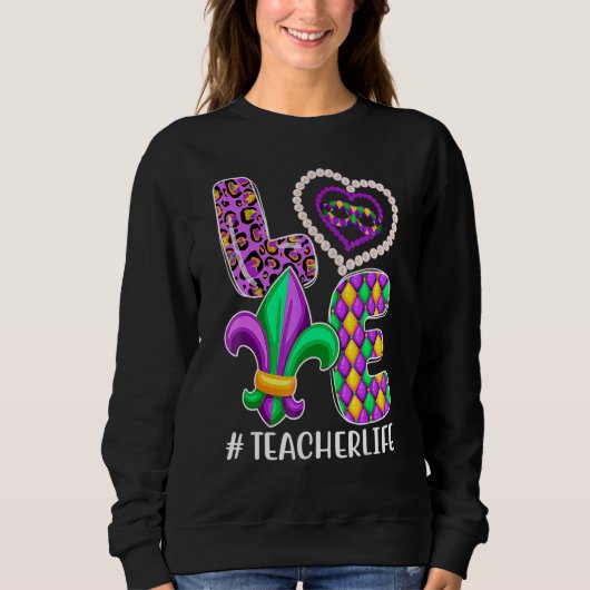 Funny Teacher Mardi Gras Family Matching Outfit_1 Trui (Voorkant)
