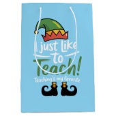 Funny Teacher met Kerstmis is mijn favoriete leraa Medium Cadeauzakje (Voorkant)