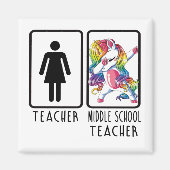 Funny Teacher Middle School Teacher Magneet (Voorkant)