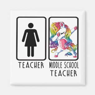 Funny Teacher Middle School Teacher Magneet