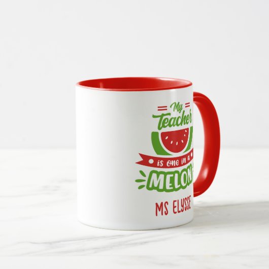 Funny Teacher Mokken - Een in een Melon (Voorkant rechts)