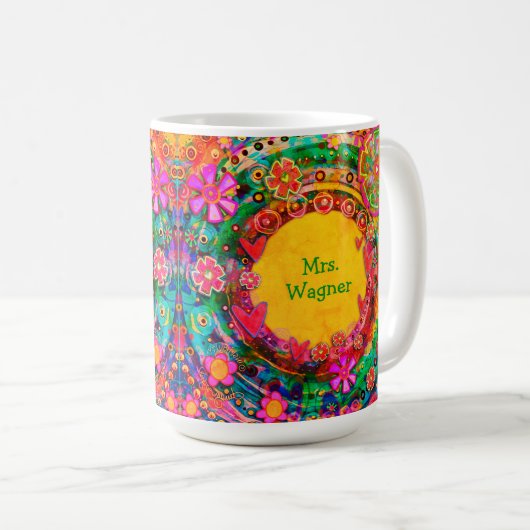 Funny Teacher Name Class Squad Koffiemok (Voorkant rechts)