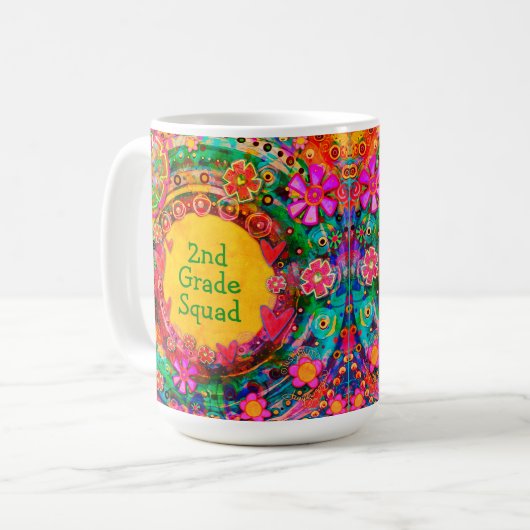 Funny Teacher Name Class Squad Koffiemok (Voorkant links)