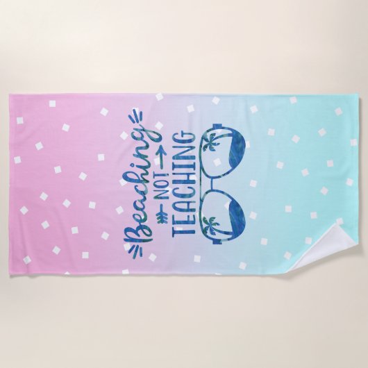 Funny Teacher Pastel Blue Pink Ombre Waterverf Strandlaken (Voorkant)