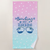 Funny Teacher Pastel Blue Pink Ombre Waterverf Strandlaken (Voorkant)