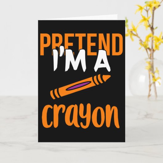 Funny Teacher Pretend I'm A Crayon Halloween Gift  Kaart (Gele Bloem)