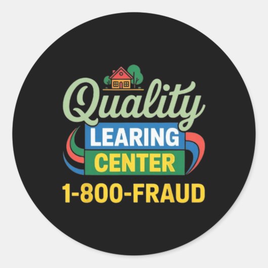 Funny Teacher Quality Learning Center Academic Des Ronde Sticker (Voorkant)