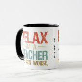 Funny Teacher Retirement Retro  Coffee Mok (Voorkant links)