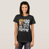 Funny Teacher School Student Popcorn 100 dagen S T-shirt (Voorkant volledig)