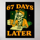 Funny Teacher Skeleton 6 7 Meme Six Seven Skeleton Poster (Voorkant)
