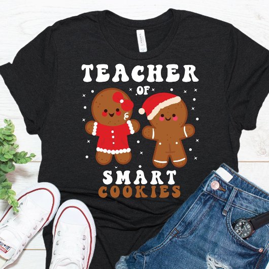 Funny Teacher Smart Cookies Kerstmis T-Shirt