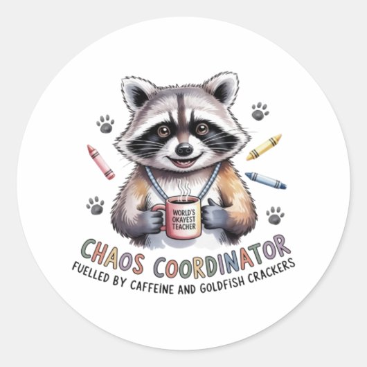 Funny Teacher Sticker Chaos Coordinator Gift for W (Voorkant)