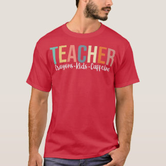 Funny Teacher Terug naar school, leraar Crayons Ki T-shirt
