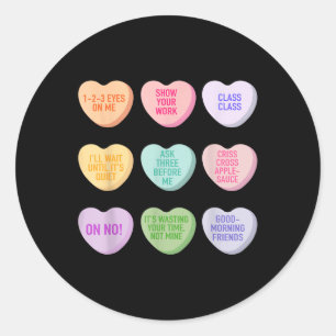 Funny Teacher Valentijnsdag Conversation Heart Sc Ronde Sticker