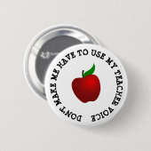 Funny Teacher Voice en Apple Button (Voorkant /achterkant)
