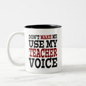 Funny Teacher Voice Tweekleurige Koffiemok (Links)